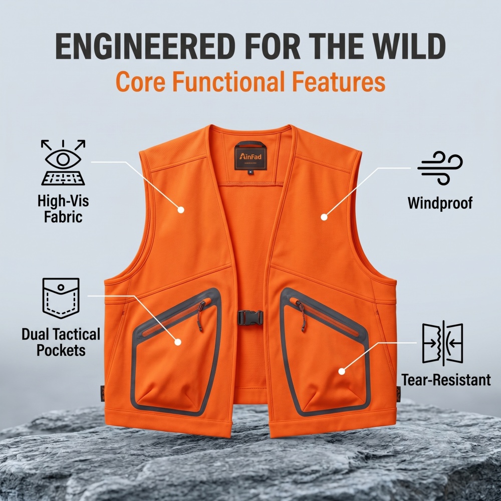 Outdoor Hunting Fleece - Chaleco de Seguridad para Hombre, Chaleco