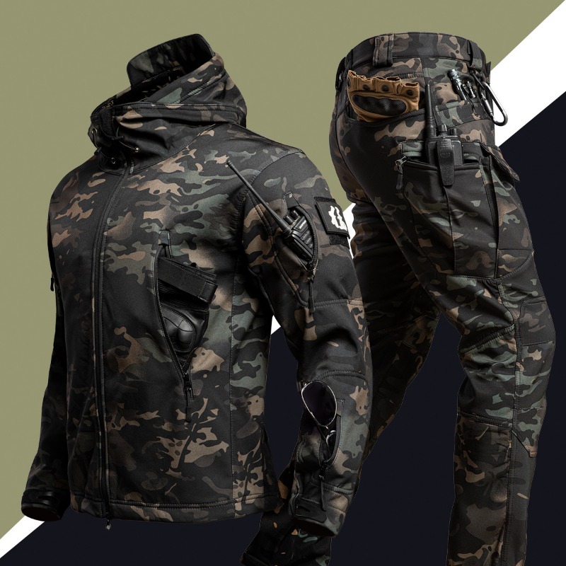 Outdoor Hunting Outfit - Traje Táctico de Forro Polar Camuflado